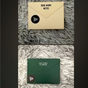 2 Magnetic Sticky Note Sets- Book Worm and Cash Money Planning